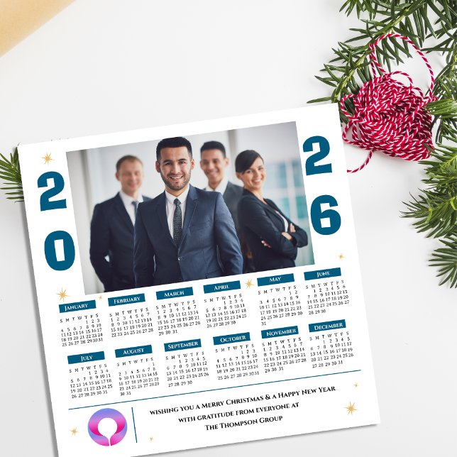 Corporate Photo Calendar Business Company Logo (Corporate Photo Calendar Business Company Logo Holiday Card)