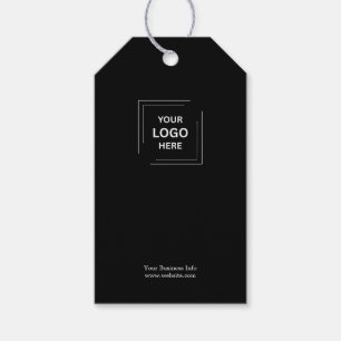Corporate Professional Black Custom Business Logo Gift Tags