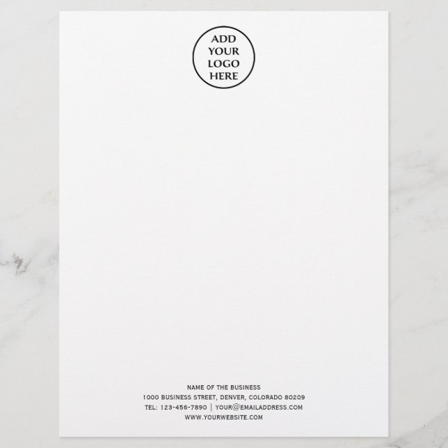 Corporate Professional Business Company Chic Logo Custom Letterhead (Front)