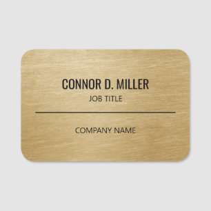 Corporate Professional Employee Faux Gold Name Tag