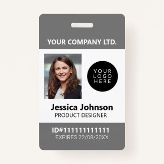 Corporate Professional Employee Photo ID Logo QR ID Badge