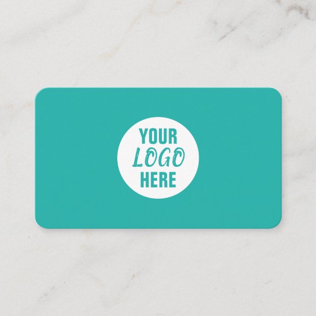 Corporate Professional Logo Green White Business Card (Front)