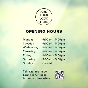 Corporate QR Code Company Store Hours Logo Here