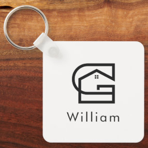 Corporate Real Estate Letter G House Key Ring