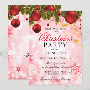 Corporate Red Christmas Holiday Party Invitation