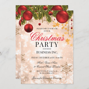 Corporate Rose Gold Christmas Holiday Party Invitation