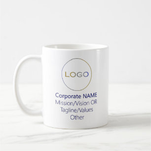 Corporate Round Logo Brand Promotional Royal Blue Coffee Mug