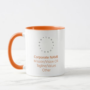 Corporate Round Logo Promotional Orange Combo Mug