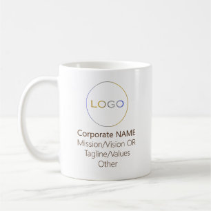 Corporate Round Logo Vision Tagline Brown Promo Coffee Mug