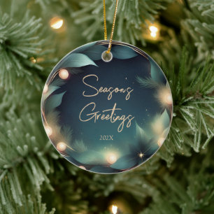 Corporate Season's Greetings Ceramic Ornament