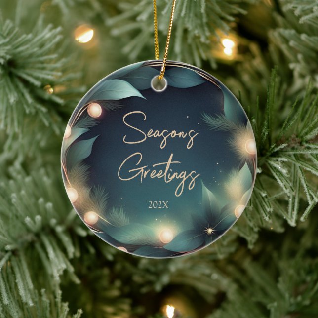 Corporate Season's Greetings Ceramic Ornament (Tree)