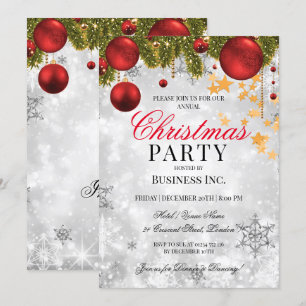 Corporate Silver Christmas Holiday Party Invitation