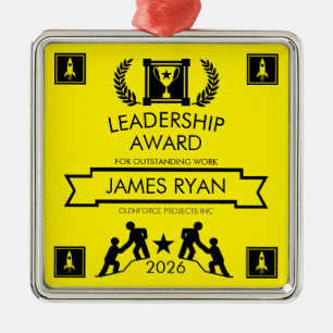 Corporate Staff Leadership Award Metal Ornament