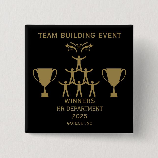 Corporate Staff Team Building Event 15 Cm Square Badge (Front)