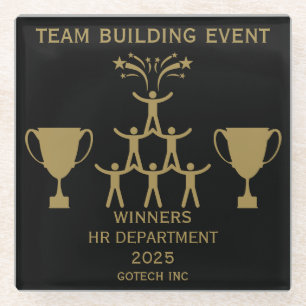 Corporate Staff Team Building Event Glass Coaster