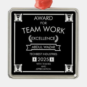 Corporate Staff Team Work Award Metal Ornament