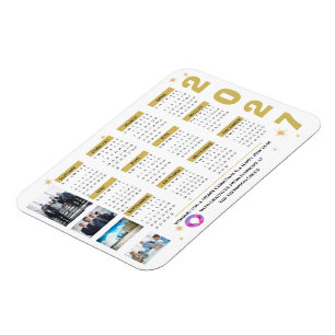 Corporate Stars Calendar Magnet with Company Logo