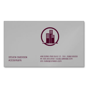 Corporate Style   Building Icon Magnetic Business Card