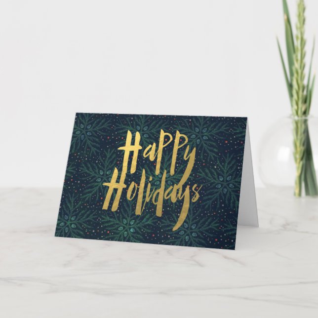 Corporate Style Pine Happy Holidays Card (Front)