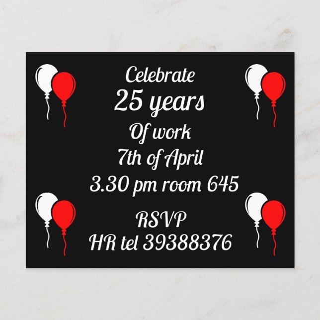 Corporate Surprise Retirement Party Flyer (Back)