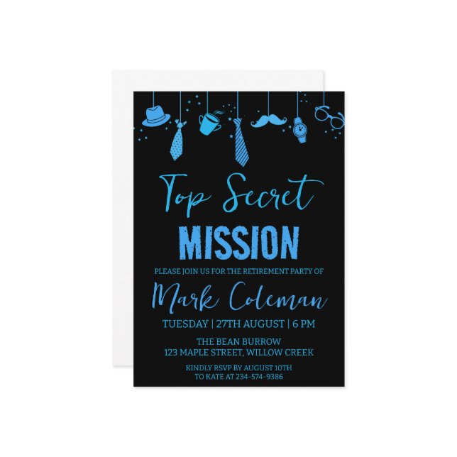 corporate surprise retirement party invitations (Front/Back In Situ)