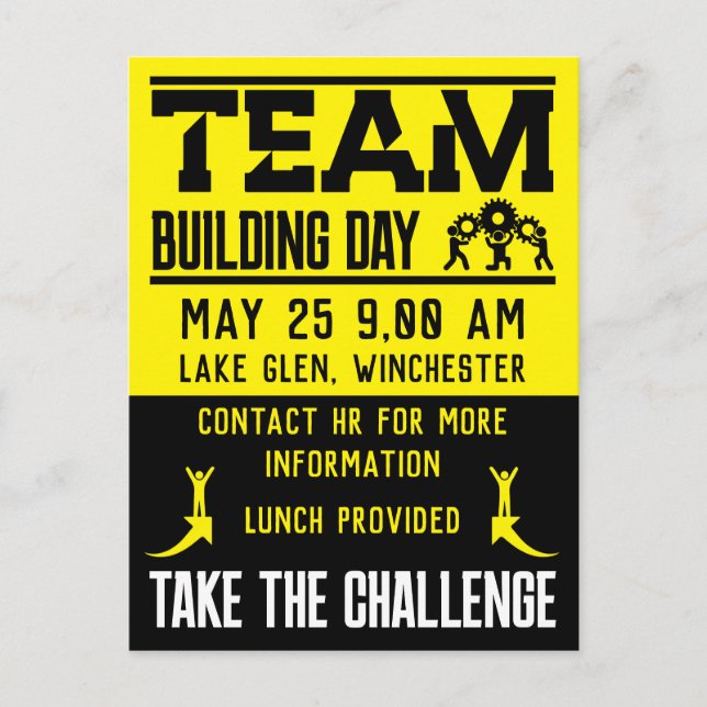 Corporate Team Building Day Invitation Postcard (Front)