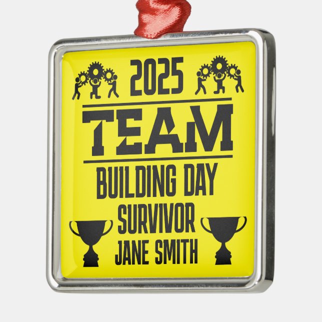 Corporate Team Building Day Metal Ornament (Left)