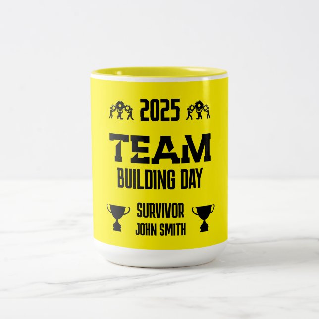 Corporate Team Building Day Two-Tone Coffee Mug (Center)