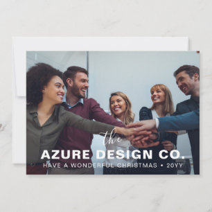 Corporate Team Photo Modern Christmas Holiday Card