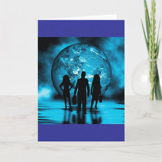 Corporate Team Silhouette Futuristic Business Card (Creator Uploaded)