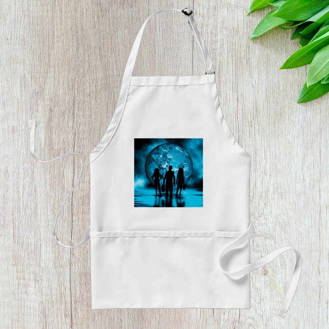 Corporate Team Silhouette Futuristic Business Standard Apron (Creator Uploaded)