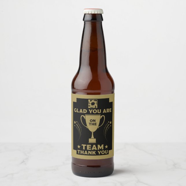 Corporate Team Thanks Beer Bottle Label (Front)