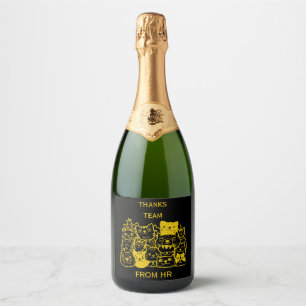 Corporate Team Thanks Sparkling Wine Label