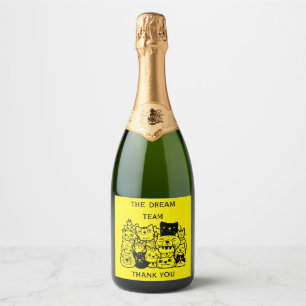 Corporate Team Thanks Sparkling Wine Label