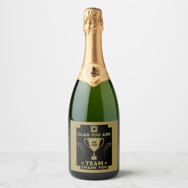 Corporate Team Thanks Sparkling Wine Label (Front)