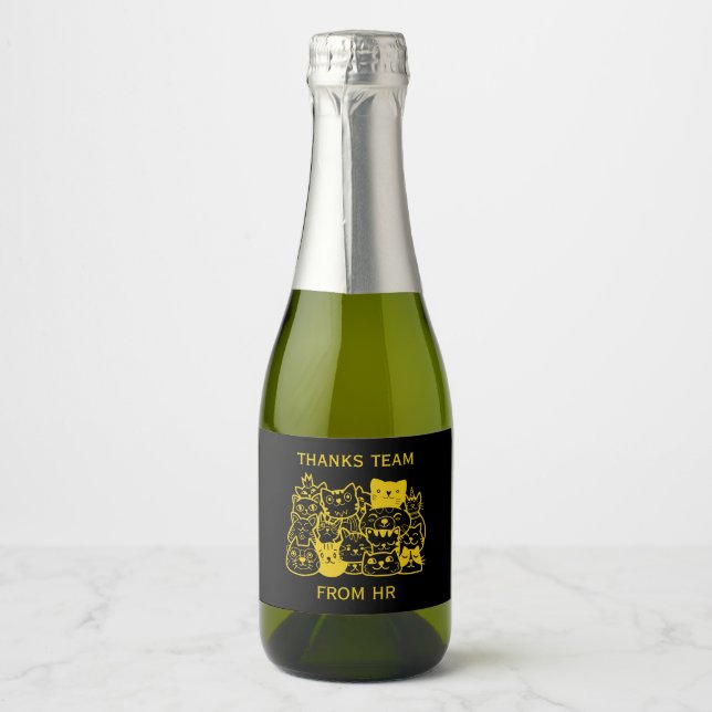 Corporate Team Thanks Sparkling Wine Label (Front)