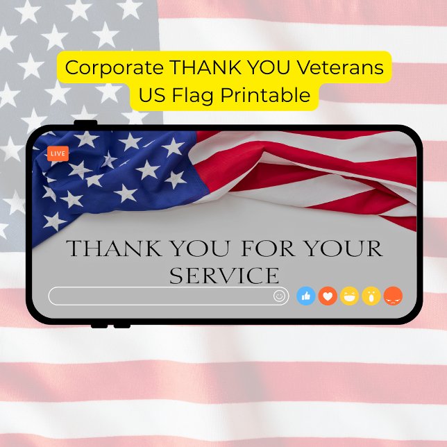 Corporate THANK YOU Veterans US Flag Printable (Corporate Thank You For Your Service Veterans US Flag Printable
)