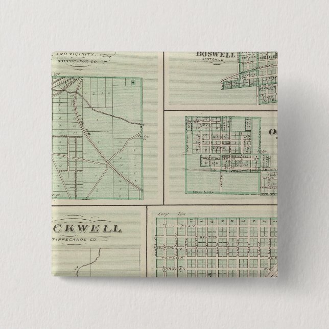 Corporate Town of Fowler, Benton Co 15 Cm Square Badge (Front)