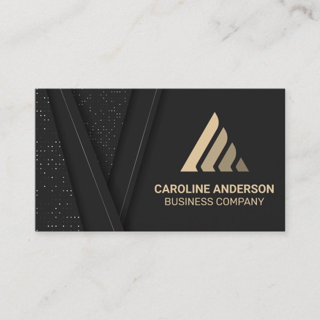 Corporate Triangle Logo Gold Business Card (Front)