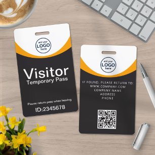 Corporate Visitor Pass ID QR Code with custom ID Badge
