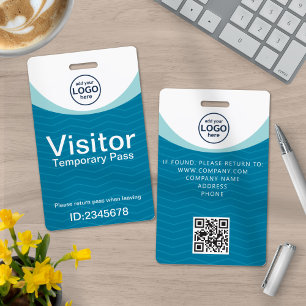 Corporate Visitor Pass ID with custom QR Code ID Badge
