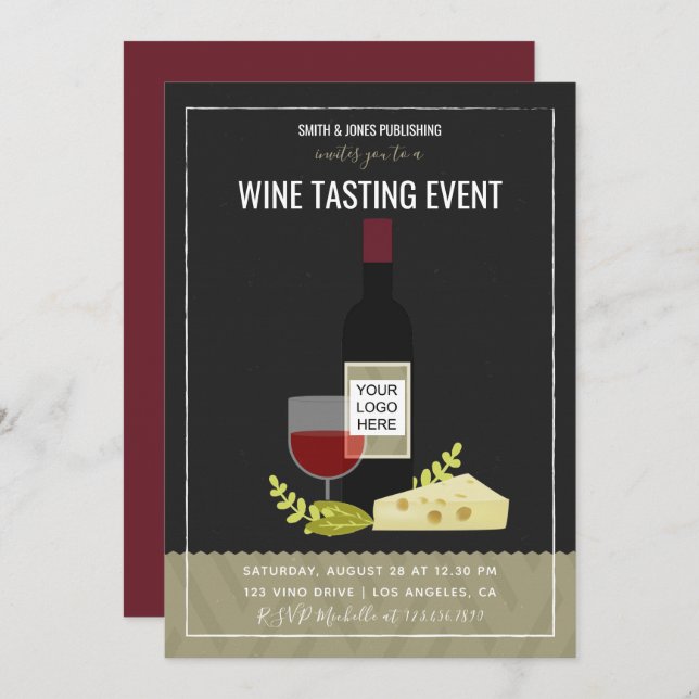 Corporate Wine Tasting/ Wine and Cheese invitation (Front/Back)