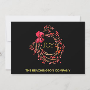 *~* Corporate Wreath JOY Business Holiday Card