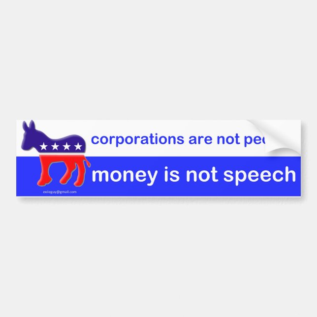 corporations are not people... bumper sticker (Front)
