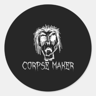 Corpse Maker Halloween Costume Word Design Classic Round Sticker