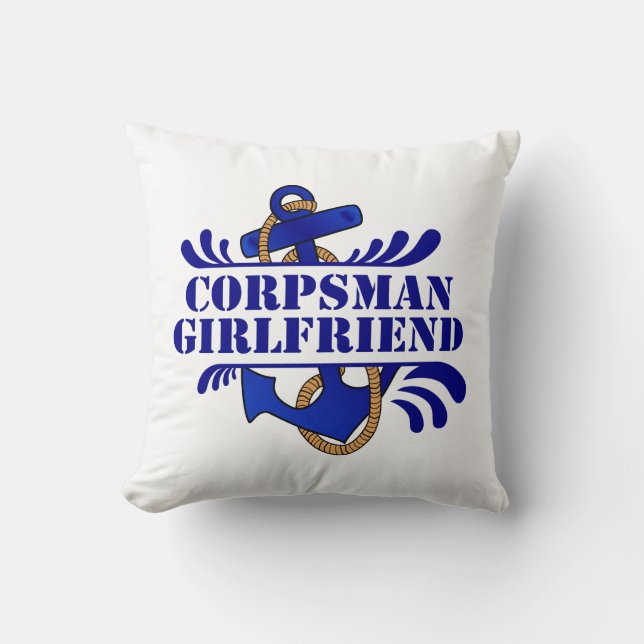 Corpsman Girlfriend, Anchors Away! Cushion (Front)