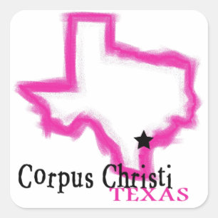Corpus Christi artistic state outline Square Sticker
