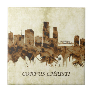 Corpus Christi Texas Cityscape Ceramic Tile