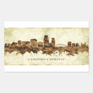 Corpus Christi Texas Cityscape Rectangular Sticker