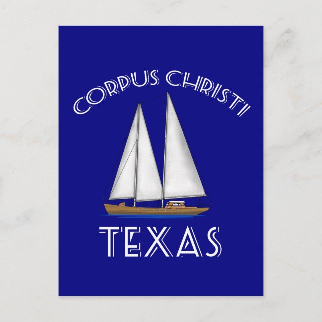 Corpus Christi Texas Sailing Postcard (Front)